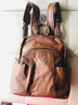 ANDSEEYOU双肩包女2025新款潮流韩版书包时尚百搭休闲简约软皮牛皮真皮背包 焦糖色 实拍图