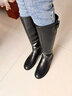 ZHR长靴女冬加绒保暖不过膝女靴厚底增高显瘦百搭女靴  黑色 40 实拍图