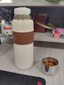 格律（GELU）焖茶杯大容量保温杯户外水杯全钢随行杯316不锈钢长效保温 米白色-600ml 实拍图