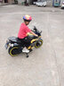 WORK BABY超大号儿童电动摩托车可坐大人男女宝宝小孩3-6-8岁充电四轮摩托 升级红色/手拧油门/硬座硬轮/超威12V7  电力驱动 实拍图
