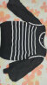 拉夏贝尔（La Chapelle）女装针织衬衫2023年新款拼接花边领针织衫条纹灯笼袖上衣通勤百搭 黑色 XL 实拍图