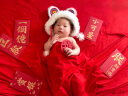 勤度宝宝拍照道具服装影楼新生儿红色新年主题婴儿满月照摄影套装 红色 套  新生儿(0-2个月) 晒单实拍图