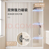未来式浴室折叠浴帘磁吸防水淋浴房隔断卫生间干湿分离隐形挡水帘免打孔 米白色双侧磁吸【帘+杆+挡水条】 适用宽度180-220 帘宽2.2米高2米 实拍图