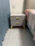 罗森（LUOSEN）床头柜卧室现代简约岩板轻奢烤漆床边柜小户型置物收纳柜浅灰45cm 实拍图