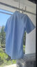 罗蒙（ROMON）纯色商务职业正装男士白衬衫工装男装短袖衬衣男CS72蓝色L 实拍图