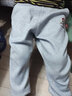史努比（SNOOPY）儿童加绒裤子童装儿童ins厚款一体绒卫裤针织束脚裤潮流新款潮 加绒裤-灰色EC906+黑色EC903 110 实拍图