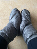 黑冰（BLACKICE）户外灰鹅绒羽绒脚套 冬季室内轻量保暖袜套Z2163 铁灰 L 实拍图