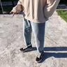 蓦沐牛仔裤子男春夏直筒潮牌休闲长裤宽松百搭裤子韩版青少年春夏男装 中蓝色2207-2 L 115斤-125斤 实拍图