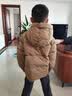 左西男童红色羽绒服冬季2025新款儿童三防加厚保暖外套潮 咖啡色 130 实拍图