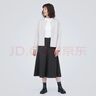无印良品（MUJI）女式 弹力起毛 宽摆裙 休闲中长款A字半身裙子女款秋季 BE1P4C3A 深棕色 S (155/62A) 实拍图