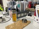 JRINKTEEA品牌茶水分离车载双层玻璃杯男士女一键速开盖杯泡茶水杯车用杯 akiu玻璃冰裂银（有隔档）350ml 实拍图