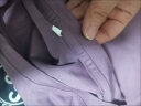 萱恋菲2023夏季新款短袖T恤女圆领宽松休闲中年字母印花减龄正肩上衣ins 紫色 XL(建议115-125斤） 晒单实拍图