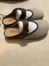 西遇包头半拖鞋女2025春季新款日系复古棕色懒人平底穆勒鞋勃肯鞋 浅灰色 36 实拍图