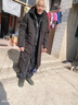 啄木鸟羽绒服男士中老年人长款过膝连帽加厚爸爸装冬季极寒东北大衣外套 黑色-不带毛领 L (可穿110-130斤) 实拍图