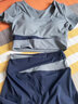 VICTORIATOURIST瑜伽服女套装健身服跑步运动套装女普拉提带胸垫短袖两件套蓝L 实拍图