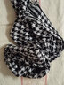 目丸围巾女冬季ins网红千鸟格保暖加厚百搭流苏撞色针织格子围脖韩版 千鸟格黑色 实拍图