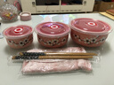 传世瓷 耐热陶瓷碗带盖雪花釉日式陶瓷保鲜碗三件套带盖饭盒泡面碗微波炉光波适用餐具器皿饭碗大碗 太阳岛保鲜碗三件套 实拍图