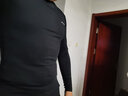 李宁紧身衣男秋冬运动长袖健身衣压缩跑步篮羽毛球高弹训练服打底上衣 加薄绒-纯黑色紧身衣 XL 实拍图