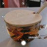 哲韵 耐热钢化玻璃杯可微波炉牛奶杯早餐杯奶茶杯麦片杯咖啡杯大容量 470ml+竹盖+木柄勺 实拍图