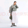 无印良品（MUJI）女式强捻抽褶裙长半身裙纱裙薄荷曼波风纯棉全棉裙子女装半裙 白色 M 160/66A 实拍图