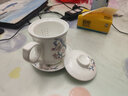 金岚玉唐山骨瓷指环金把手茶漏杯烫金杯茶杯带盖带茶隔包金工艺马克杯 青雀之喜-茶漏杯1个 实拍图