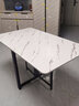 熊居  折叠餐桌家用小户型仿岩板多功能组合饭桌多人长方形三折叠桌子 白理石纹【140*80黑架】支架款 实拍图