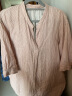 无印良品（MUJI） 女式 木棉混双层纱织五分袖束腰长上衣内搭罩衫衬衫BC2J1C4S 烟熏橙色条纹 M(160/84A) 晒单实拍图