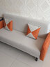 怡尚恋家可折叠布艺沙发小户型沙发床两用多功能客厅出租房公寓单双人沙发 阳光橙+米白(科技布 三人位-全长1.7米：送2抱枕 实拍图
