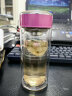 希诺双层玻璃杯家用办公水杯女高颜值过滤泡茶杯子XN-9330粉色 200mL 实拍图