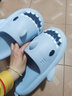 迟到时光鲨鱼拖鞋男居家新品厚底软底防滑凉拖鞋男士四季室内凉拖鞋女外穿 雾霾蓝 44-45 【适合44-45码】 实拍图