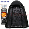 罗蒙白鹅绒多穿羽绒服男士冬季中长款连帽外套保暖休闲风衣爸爸装男装 实拍图