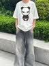 HIPANDA短袖t恤男女同款重磅240g纯棉潮牌印花宽松百搭上衣男白色3XL 实拍图