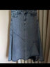 德玛纳（dme）包臀牛仔半身裙春季水洗优雅百搭不对称牛仔半裙女 浅牛仔蓝 L 实拍图