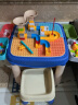 澳乐儿童积木学习桌拼装玩具多功能积木桌大颗粒游戏桌拼装积木生日礼物-蓝色款含85颗积木包含椅子 实拍图