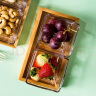 友来福点心盘欧式简约玻璃水果盘方形收纳盒零食糖果家用客厅带托盘两格 实拍图
