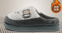 安尚芬男士棉拖鞋男款秋冬季2024新款室内家居厚底防滑毛毛绒保暖拖鞋女 深灰色【可爱小熊】 40-41 实拍图