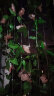 盛世泰堡仿真玫瑰花塑料假花藤绿植绢花吊顶藤蔓餐厅空调管道装饰9头粉2条 实拍图