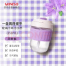 名创优品（MINISO）一盖两用提手玻璃杯冷萃杯便携式吸管杯咖啡杯(风铃紫350ml) 实拍图