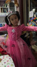 兔小倍倍 女童公主裙子圣诞节儿童服装女童春秋装连衣裙童装爱莎艾莎爱沙裙万圣节表演服装 玫红裙（长袖） 130码 实拍图