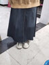 兰威费雷小众设计感高腰牛仔半身裙女夏季新款复古毛边显瘦a字中长裙 深蓝灰 L 建议106-120 实拍图