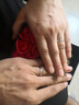 花影（HUAYING）钻石纯银情侣戒指男女结婚对戒表白新年纪念日生日礼物男女友 [10万人的选择]共度爱河钻石对戒 实拍图