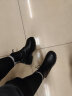 轩途诗马丁靴女加绒冬季系带英伦风短靴女厚底潮网红机车靴休闲女靴子 黑色 39 实拍图