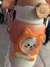 波比熊（BOBBI BEAR）便携儿童保温杯小学生吸管水杯男女孩宝宝316食品级不锈钢杯子 趣味儿童橙500ml+杯刷+3D贴 500ml 实拍图