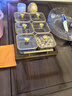 格娜斯（CRISTALGLASS）新款家用客厅果盘茶几干果盘点心碟收纳盒零食干果坚糖果小吃分格 竖纹描金6个+盖子+金把托盘 实拍图
