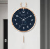 康巴丝（Compas）挂钟客厅 欧式摆钟创意时钟 卧室石英钟表挂墙 C3245 蓝色 实拍图