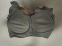 浪莎（LangSha）妈妈内衣女文胸无钢圈中老年无痕背心薄款前排扣聚拢大码胸罩 肤色+银灰 L （建议100-120斤） 实拍图