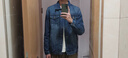真维斯（JEANSWEST）牛仔夹克男2025秋季柔软舒适潮流翻领夹克外套男装深蓝色4XL 实拍图