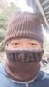 【保暖神器】户外秋冬毛线帽男加绒女防风防寒针织骑车连体套头帽 黑色（活动款） 均码 实拍图