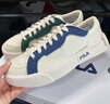 FILA FUSION斐乐男鞋POP帆布鞋潮牌男子潮流板鞋街拍运动休闲鞋男 奶白/徽章蓝-GB 43 实拍图
