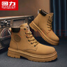 回力男鞋2025秋冬季新款男士马丁靴工装风大黄靴高帮登山鞋子 卡其 42 实拍图